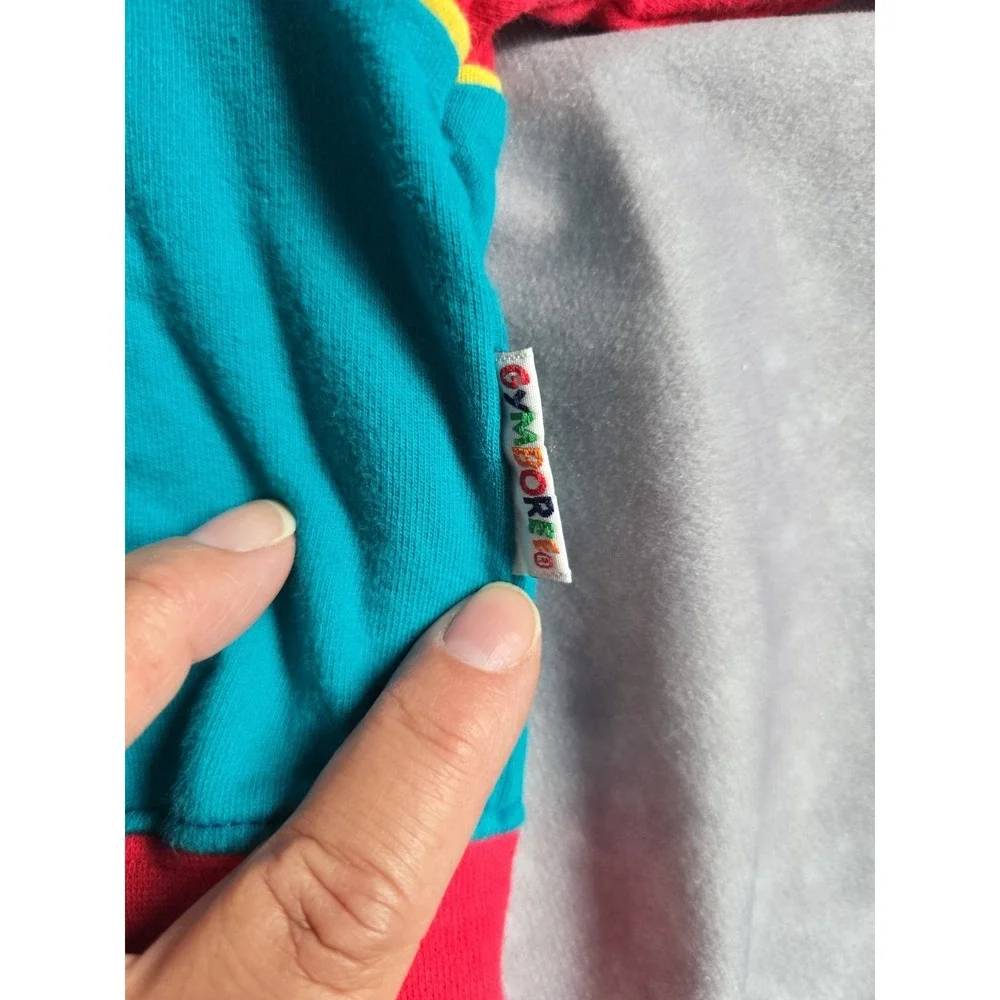 Vintage Gymboree Color Block Hoodie Sweatshirt 6-12 Months Rainbow Tag